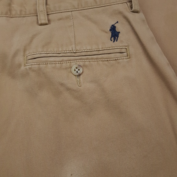 Polo Ralph Lauren Chinos 36x33 Beige Flat Front Pa - Picture 6 of 8
